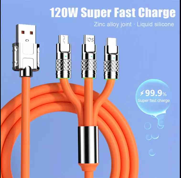 3 In 1 Universal 120W Fast Charging Cable